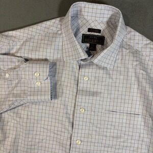 Jos A Bank RESERVE Button Up Long Sleeve Dress Shirt 17-33 Plaid Egyptian Cotton